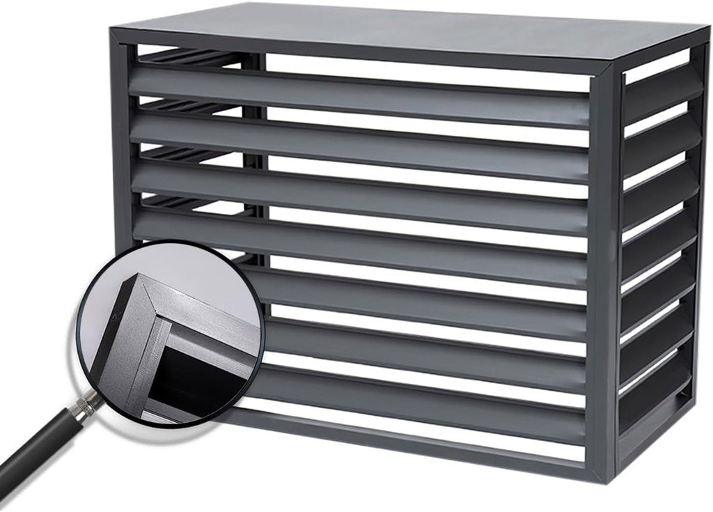 GENERIC Housse De Protection Décorative En Aluminium Pour Climatiseur - Résistante Aux Intempéries - Gris - Taille 110 - Idéale Pour La Maison Et La Terrasse