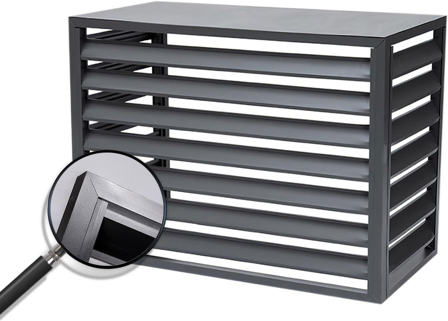 GENERIC Housse De Protection Décorative En Aluminium Pour Climatiseur - Résistante Aux Intempéries - Gris - Taille 110 - Idéale Pour La Maison Et La Terrasse