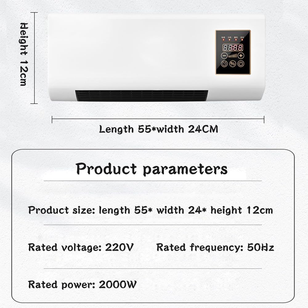  Mini Climatiseur 2000 W Avec Fonction Chauffage - Unité De Climatisation Murale Pour La Maison, Le Bureau, La Chambre, Le Salon - Télécommande Incluse