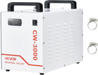  VEVOR Refroidisseur D'Eau Industriel CW-3000 Refroidisseur D'Eau Réservoir 9 L Système De Refroidissement Pour Machine De Gravure Laser Et Tube Laser, Débit Maximal 10 L/min, Ventilateur Haute Vitesse