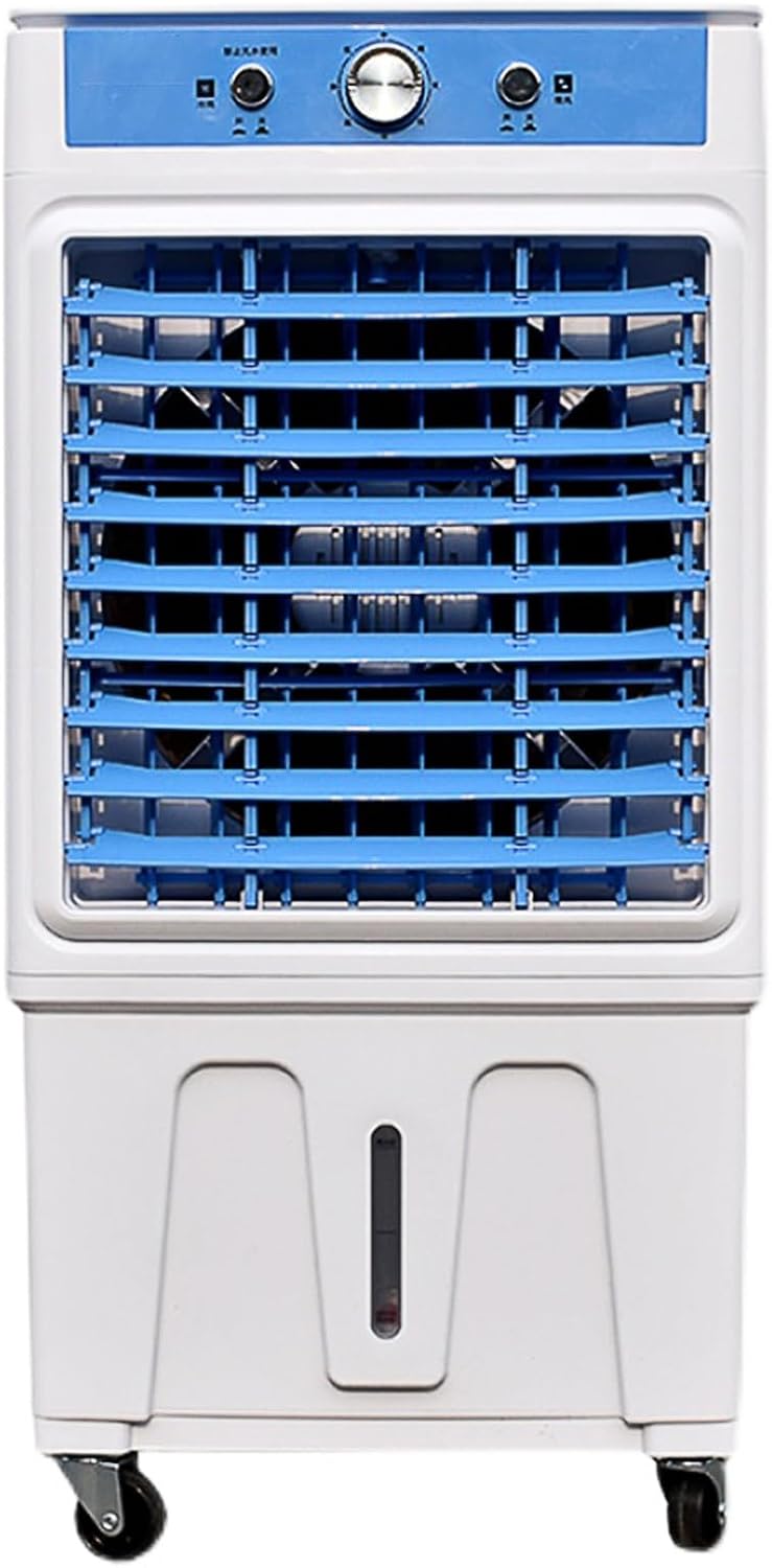  Climatiseur Mobile, Rafraichisseur D'air Silencieux, 30l Large Réservoir D'eau, 3 Vitesses De Vent, Oscillation à 120 °, Commande Par Bouton, Climatiseur Portable Pour Usage Extérieur Et Intérieur