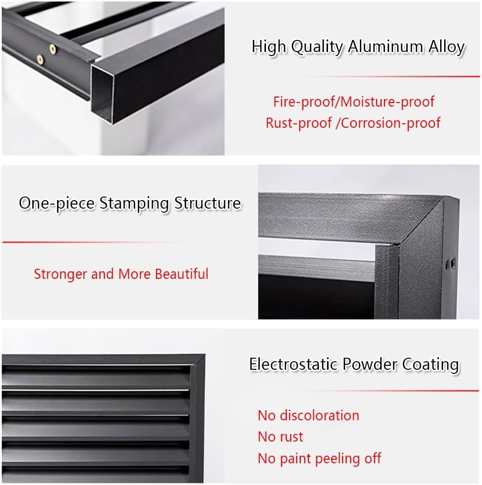 GENERIC Housse De Protection Décorative En Aluminium Pour Climatiseur - Résistante Aux Intempéries - Gris - Taille 110 - Idéale Pour La Maison Et La Terrasse