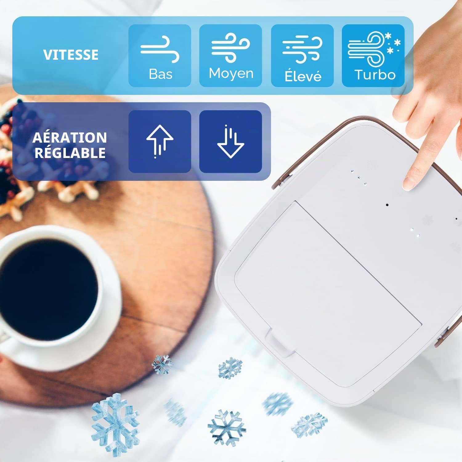  ChillWell Refroidisseur D'air Par évaporation 2.0 Pour Pièce – Mini Refroidisseur De Marais Portable à 4 Vitesses Avec Humidificateur | Unité De Refroidissement Personnelle Intérieure Dans La Chambre,