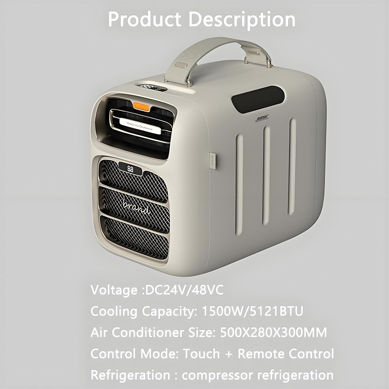  Climatiseur Portable, Refroidissement Rapide 5121 BTU, AC/DC 24 V, 3 Vitesses De Ventilation, Minuterie De Déshumidification Pour Camping-Car, Tente Et Usage Extérieur