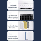 Refroidisseur à Évaporation Climatiseur Mobile Portable Avec Réservoir 12L 3 Vitesses Oscillation120º Roulettes Multidirectionnelles Ventilateur Refroidisseur D'air Pour Appartement & Atelier