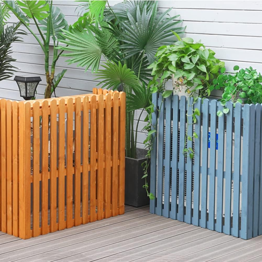 GENERIC Housse De Climatiseur Extérieur En Bois Pour Climatiseurs Divisés - 85 X 35 X 84 Cm - Blanc - Parfait Pour Cacher Les Unités AC - Protection élégante Contre Les Intempéries Pour équipement D'extérieur