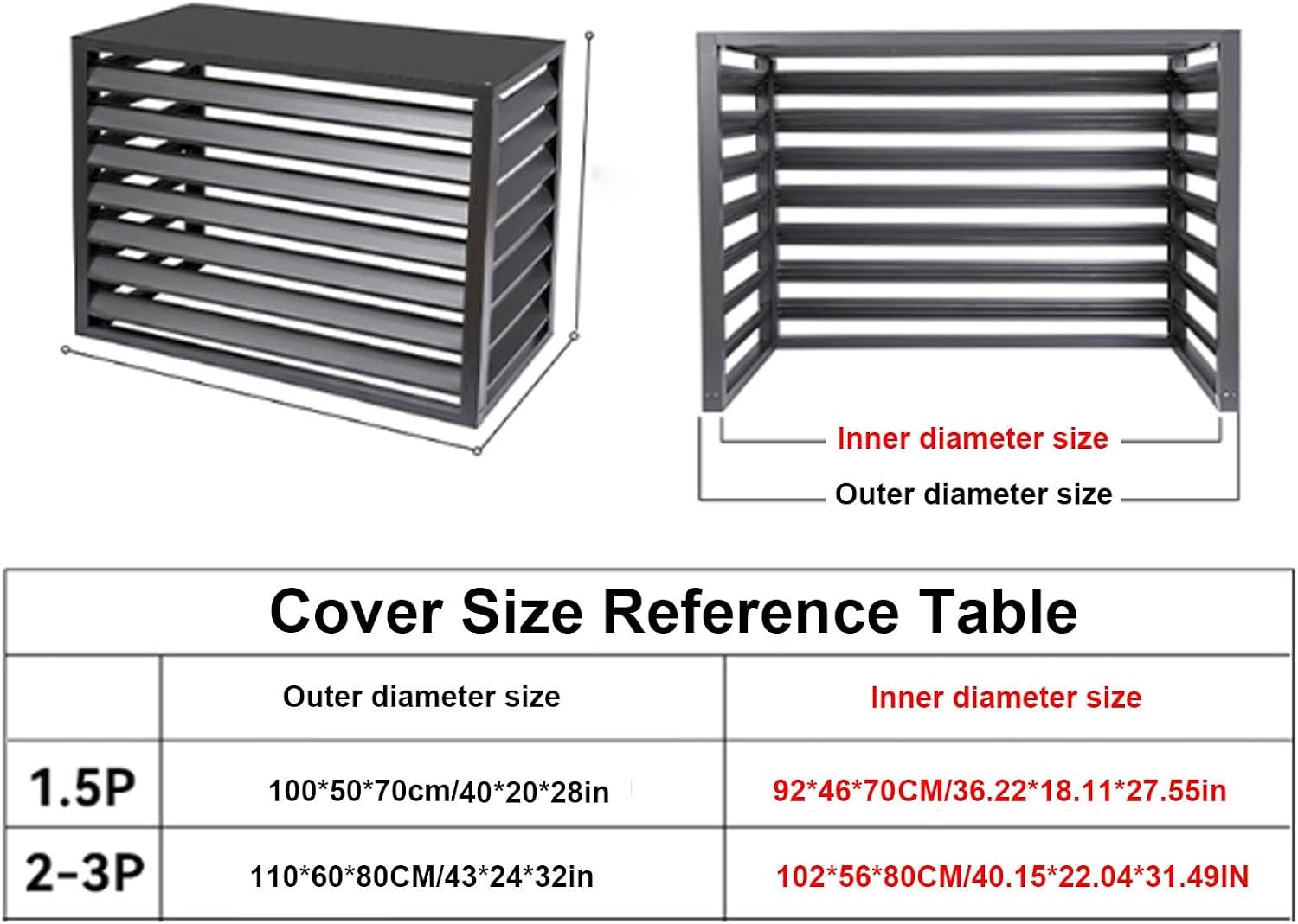 GENERIC Couvertures De Climatiseur En Aluminium, Couvercles De Condensateur Central De Climatisation Robustes, Unité CVC Résistante Aux Intempéries Et Protection De Pompe à Chaleur, Bouclier Extérieur En