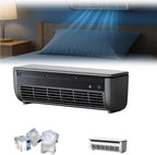  Climatiseur Mural à Chargement Sans Fil, Unité De Climatisation Murale Portable Pour Cuisine, Chambre à Coucher, Ventilateur De Refroidissement Sans Perçage, Refroidissement Instantané Pour (Blanc)