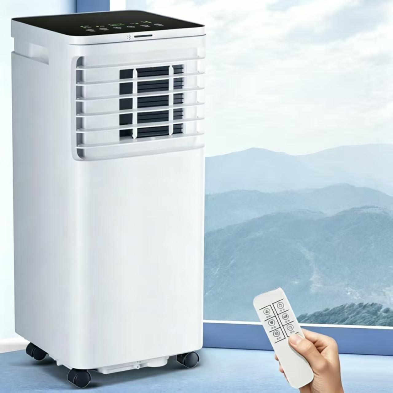 Unité De Climatisation Portable 7000 BTU, Refroidissement Efficace Sur Le Fait De L'énergie Pour La Pièce De 215 Pieds Carrés, Télécommande Avec Déshumidificateur Et Modes De Ventilateur, Opération De