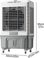 GENERIC Ventilateur De Refroidisseur évaporatif Portable, Climatiseur De Marais à 3 Vitesses Avec 120 Tête Oscillantes, Réservoir D'eau 55L Et Cristaux De Glace, Moteur Puissant Pour Le Refroidissement Effica