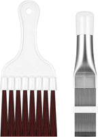  Brosse De Nettoyage De Climatiseu, 2 Pièces De Climatisation Condensateur Aileron Peigne, Peigne à Lamelles En Acier Palme De Nettoyage Brosse évaporateur Refroidisseur Outil De Réparation