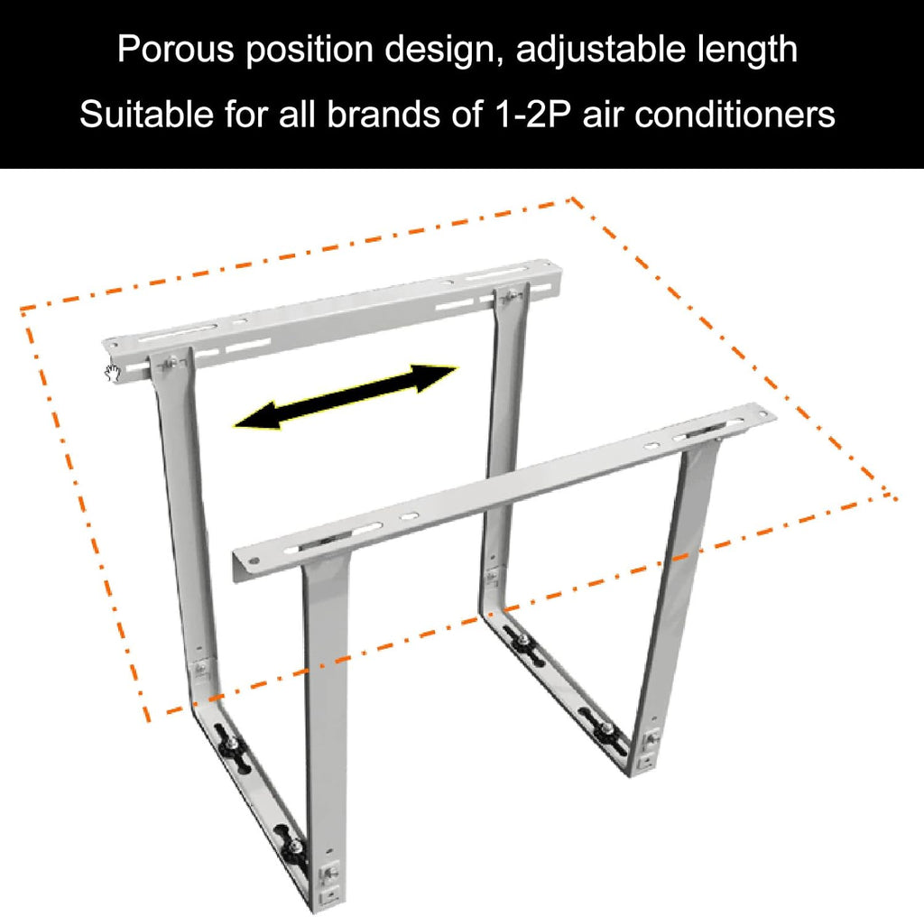  Support De Montage Pour Climatiseur – Design Peu Encombrant Pour Mini Unités AC Divisées Sans Conduit, étagère De Pompe à Chaleur Montée Sur Le Dessus, Durable Et Facile à Installer