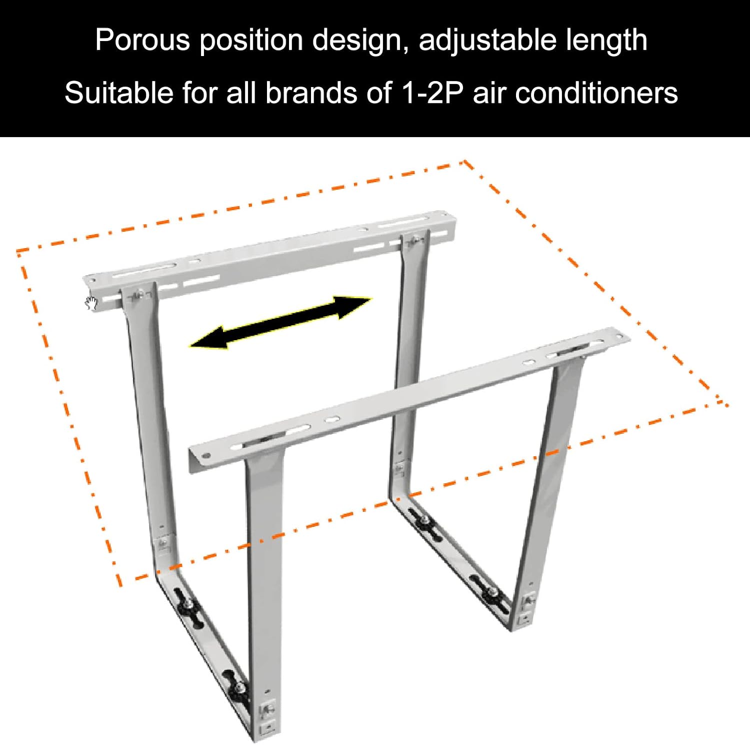  Support De Montage Pour Climatiseur – Design Peu Encombrant Pour Mini Unités AC Divisées Sans Conduit, étagère De Pompe à Chaleur Montée Sur Le Dessus, Durable Et Facile à Installer
