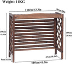 GENERIC Housse Et Support De Climatiseur D'extérieur En Bois Résistant Aux Intempéries – Protection élégante Et Unité AC, 100 X 43 X 94 Cm Et 110 X 50 X 85 Cm, Support De Fleurs Idéal Pour Toutes Les Saisons