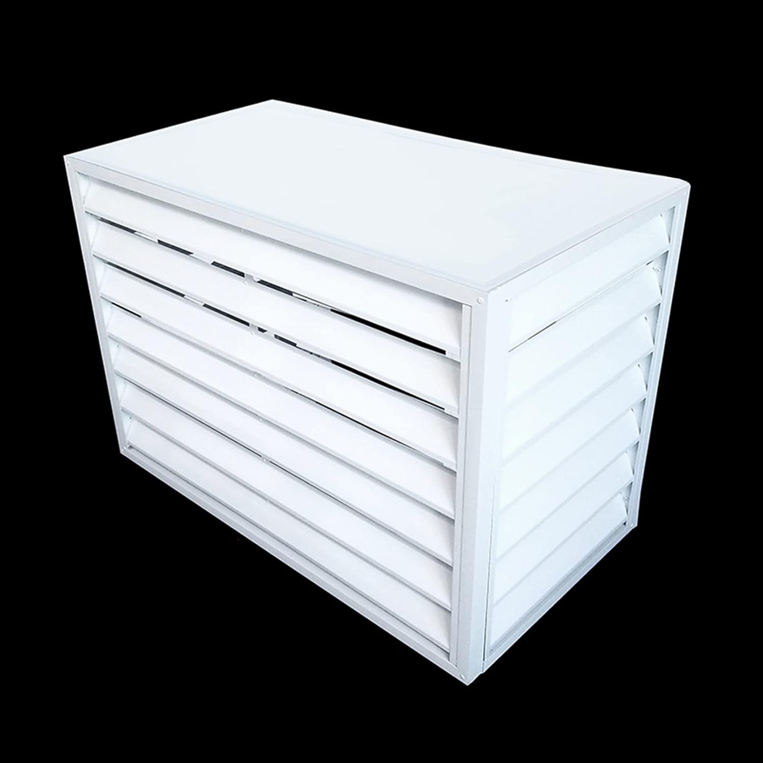 GENERIC Écran De Clôture Pour Climatiseur Extérieur – Couvercle En Alliage D'aluminium Et Volets De Support De Fleurs Anti-corrosion Pour Unité Extérieure Blanc B Taille 2-3P