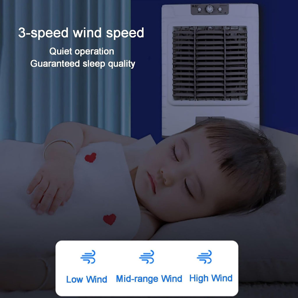 GENERIC Haut CFM Industriel évaporateur Refroidisseur 4500m3H Grand 50L Réservoir Mobile Climatiseur Ventilateur Avec Swing Réglable Et Cristaux De Glace Pour Le Refroidissement D'usine D'entrepôt