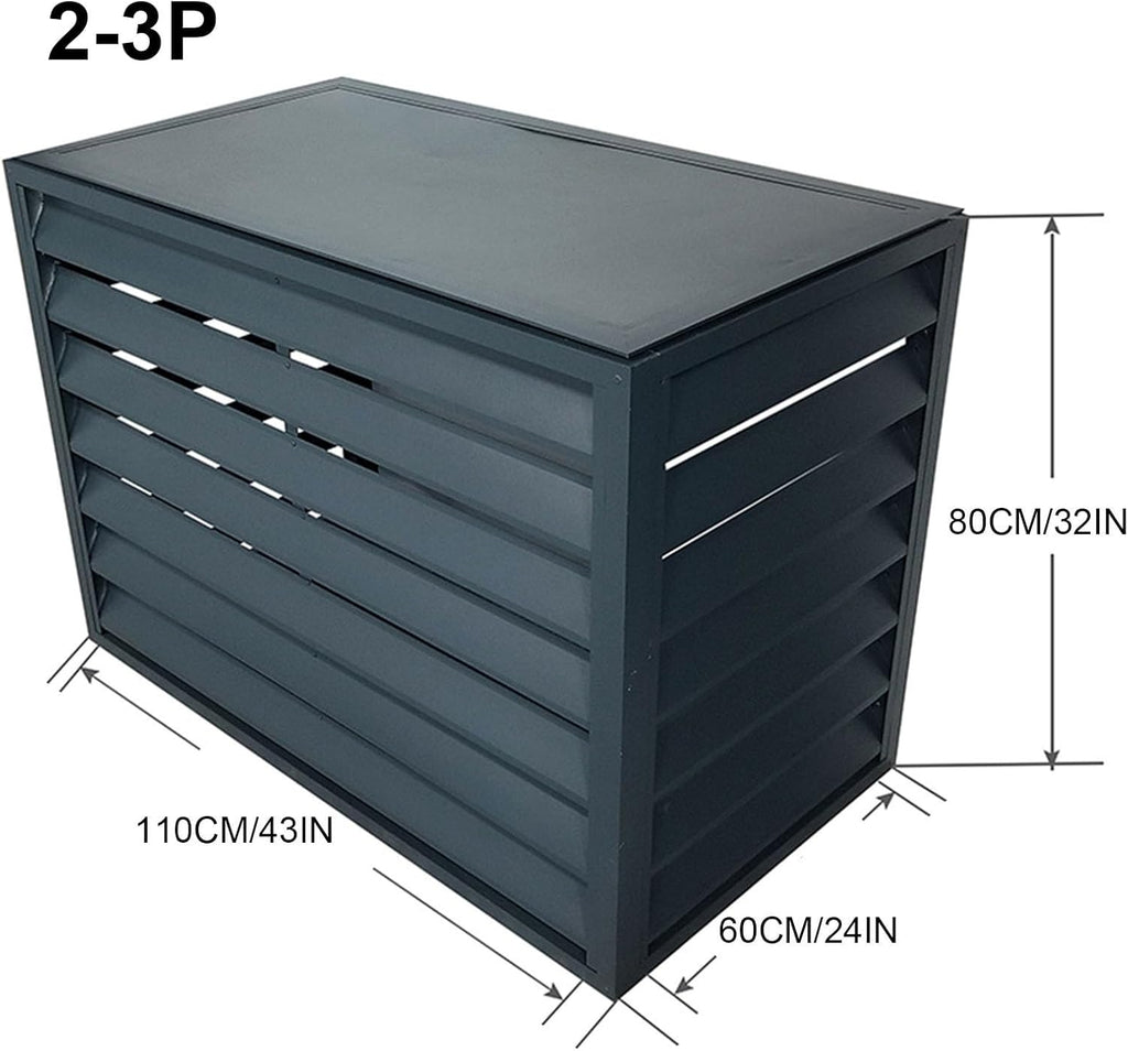 GENERIC Housse En Aluminium Robuste Pour Unité De Climatisation Extérieure - Housse Antivol Pour Climatiseur - Réduction Du Bruit Et Protection Contre Les Intempéries - Parfaite Pour Une Utilisation En