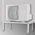  NALsa – Mini Support De Sol Robuste En Acier Galvanisé Pour Climatiseurs Fendus Sans Conduit Et Base Universelle De Pompe à Chaleur CVC, Résistant à La Rouille Et Absorbant Les Chocs