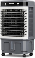  Refroidisseur D'air évaporatif Commercial 3 En 1 Avec Oscillation à 120°, 3 Vitesses De Ventilation, Réservoir D'eau Grande Capacité, Roues Pivotantes, Pour Grandes Pièces, Usine, Extérieur (80 X 43