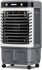  Refroidisseur D'air évaporatif Commercial 3 En 1 Avec Oscillation à 120°, 3 Vitesses De Ventilation, Réservoir D'eau Grande Capacité, Roues Pivotantes, Pour Grandes Pièces, Usine, Extérieur (80 X 43