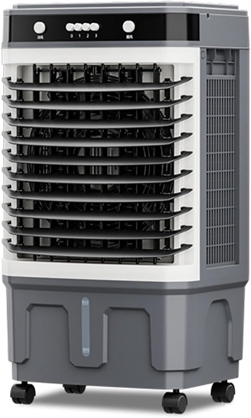  Refroidisseur D'air évaporatif Commercial 3 En 1 Avec Oscillation à 120°, 3 Vitesses De Ventilation, Réservoir D'eau Grande Capacité, Roues Pivotantes, Pour Grandes Pièces, Usine, Extérieur (80 X 43