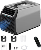  Climatisation à Courant Continu Portable 5000 BTU Avec Compresseur Pour Tente Camion De Camping-car, Auto-évaporation Au Calme Fonctionnement Timer Sleep Mode Dispositif De Refroidissement Pour Petits