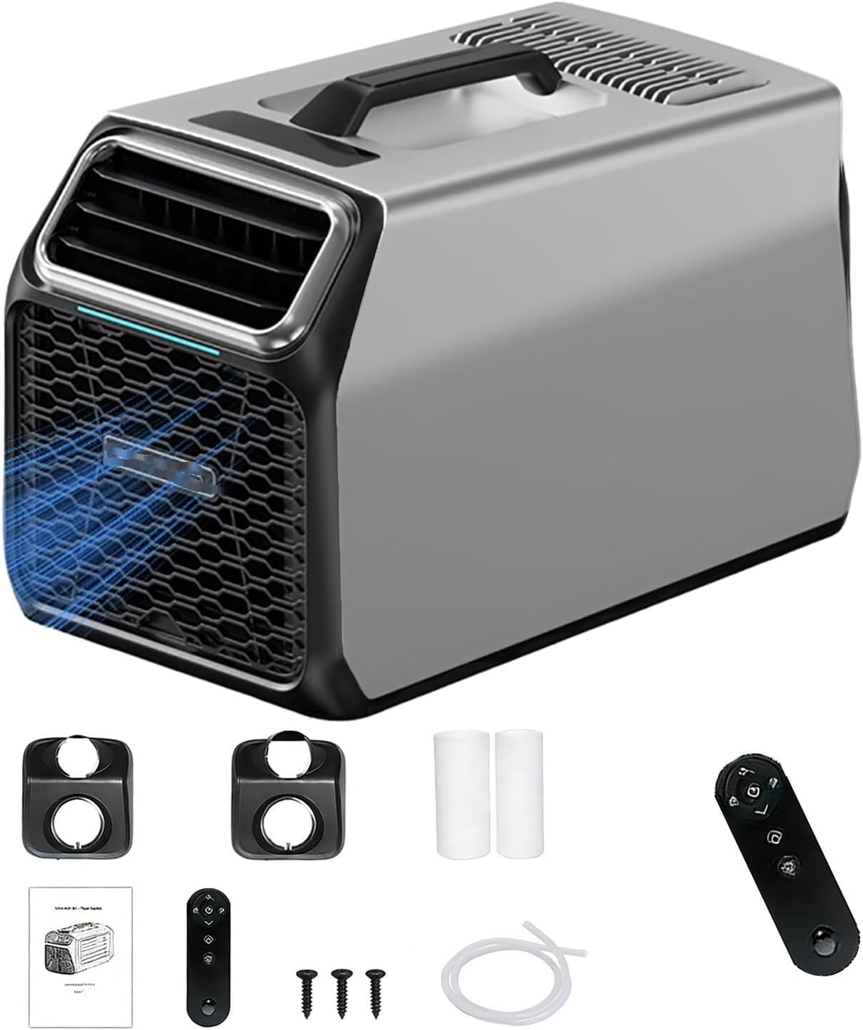  Climatisation à Courant Continu Portable 5000 BTU Avec Compresseur Pour Tente Camion De Camping-car, Auto-évaporation Au Calme Fonctionnement Timer Sleep Mode Dispositif De Refroidissement Pour Petits