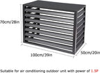 GENERIC Housse De Protection En Alliage D'aluminium Pour Climatiseur Extérieur Résistant Aux Intempéries - 100 X 50 X 70 Cm - Noir