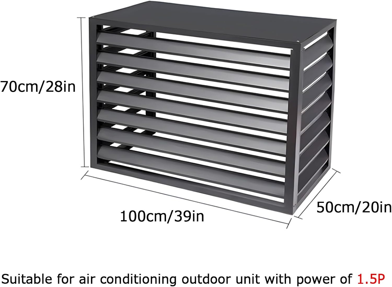 GENERIC Housse De Protection En Alliage D'aluminium Pour Climatiseur Extérieur Résistant Aux Intempéries - 100 X 50 X 70 Cm - Noir