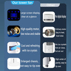 GENERIC Ventilateur De Tour Pour Chambre à Coucher, Refroidisseur D'évaporation Portable Avec Affichage LED, 3 Vitesses, Minuterie De Sommeil, Climatiseur Silencieux Pour Le Bureau à Domicile, Oscillation Lar
