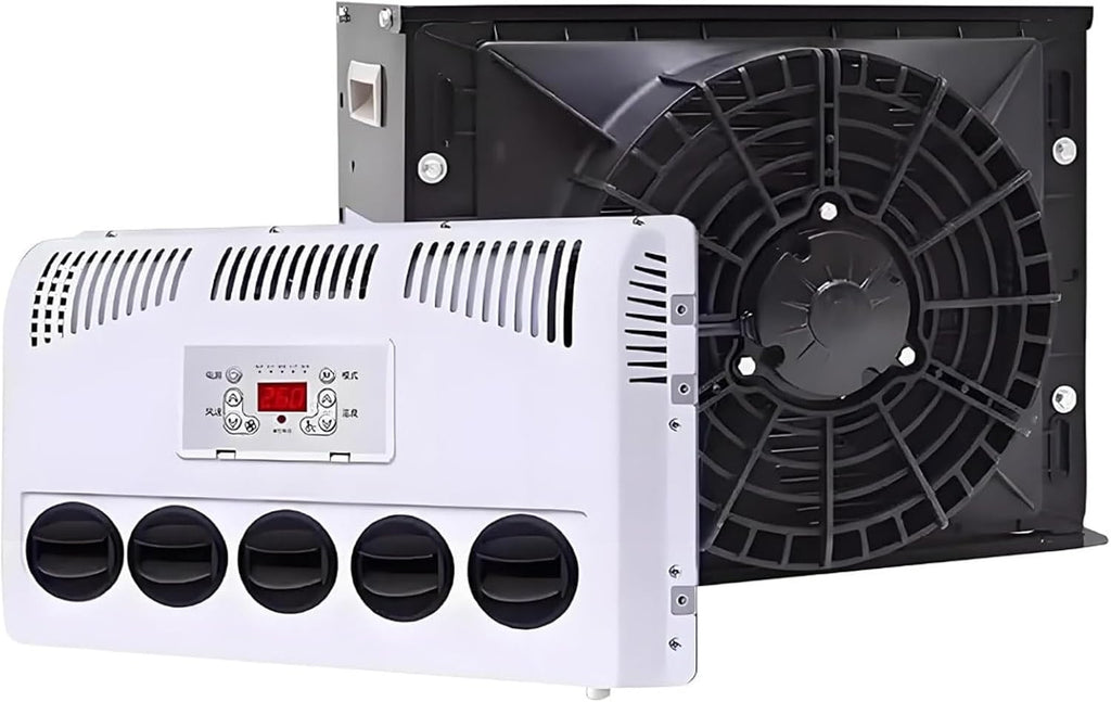 GENERIC Kit De Climatisation Pour Camping-car Et Camion Lourd, Volume D'air De 450 M³/h, Refroidissement Rapide Et Silencieux Pour Camping-car, Bus, Caravane, Pelleteuse, 12 V