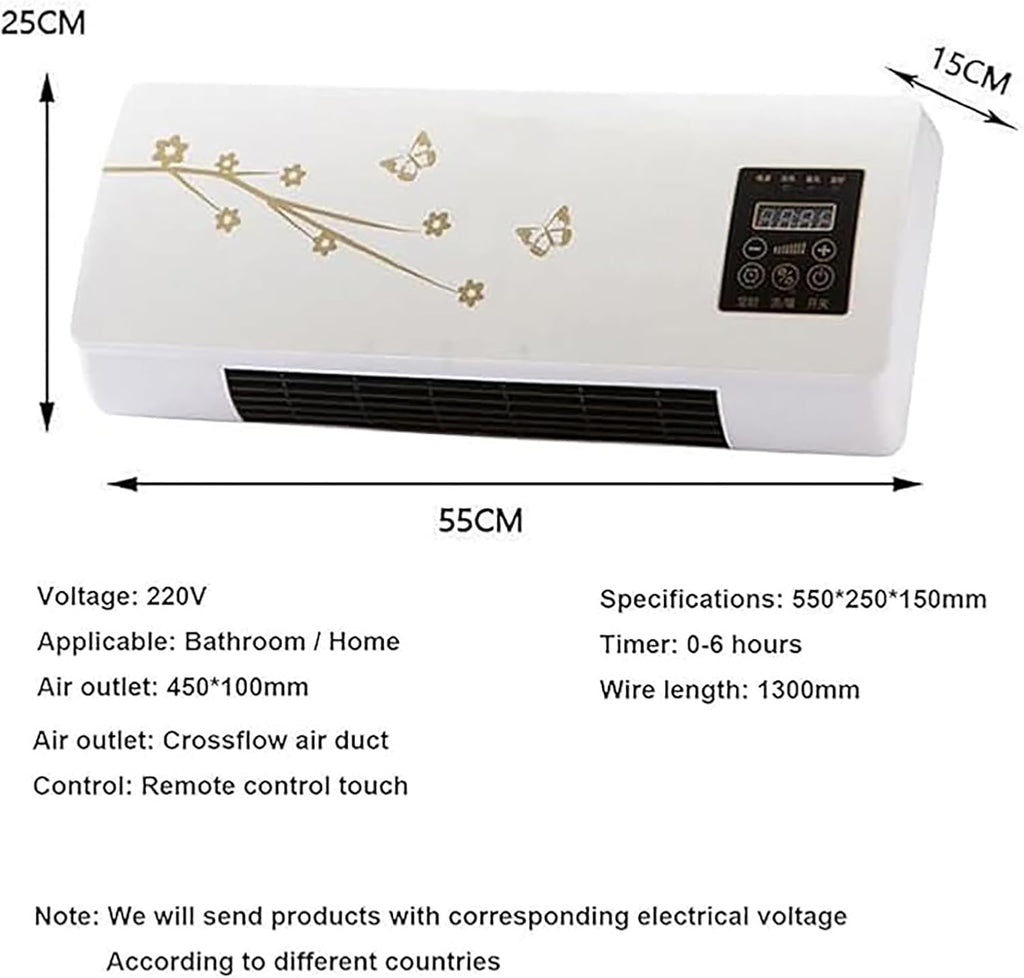  Climatiseur Portable 2000 W, Mini Climatiseur Mural Split 2 En 1, Ventilation Et Chauffage Naturels Rapides For Chambre Et Bureau à Domicile(B)