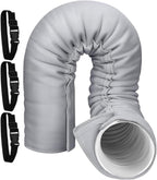  150cm Housse Portable Pour Tuyau De Climatisation Avec 3Sangles,Pour5/5.9in | Fibre De Polyester, Gris, Noir, Avec 3 Sangles à Boucle élastique, Lavable,protège Contre Les Dommages Extérieurs Para Maison