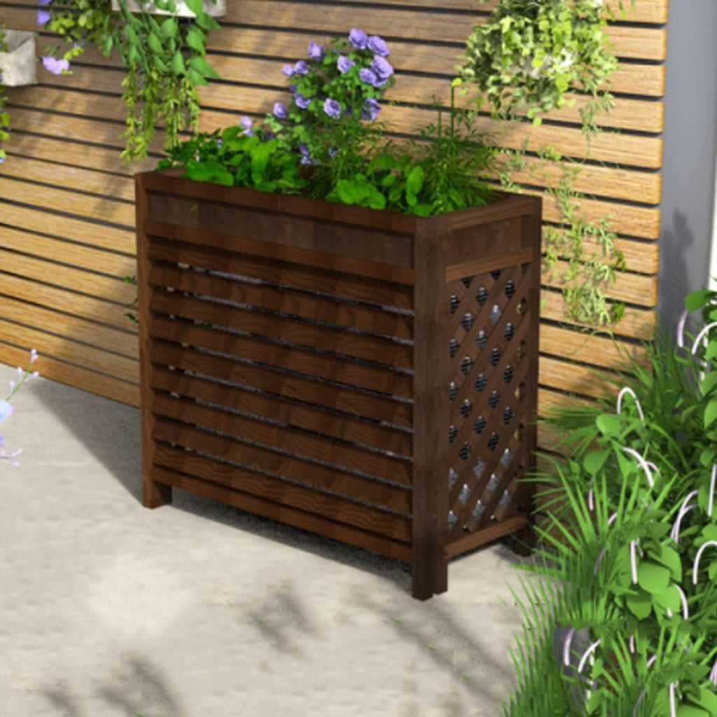  Housse De Climatisation Extérieure En Bois, Clôture De Climatiseur, Support De Fleurs, étagère De Rangement Pour Plantes Pour Condenseur Extérieur, Grilles De Protection
