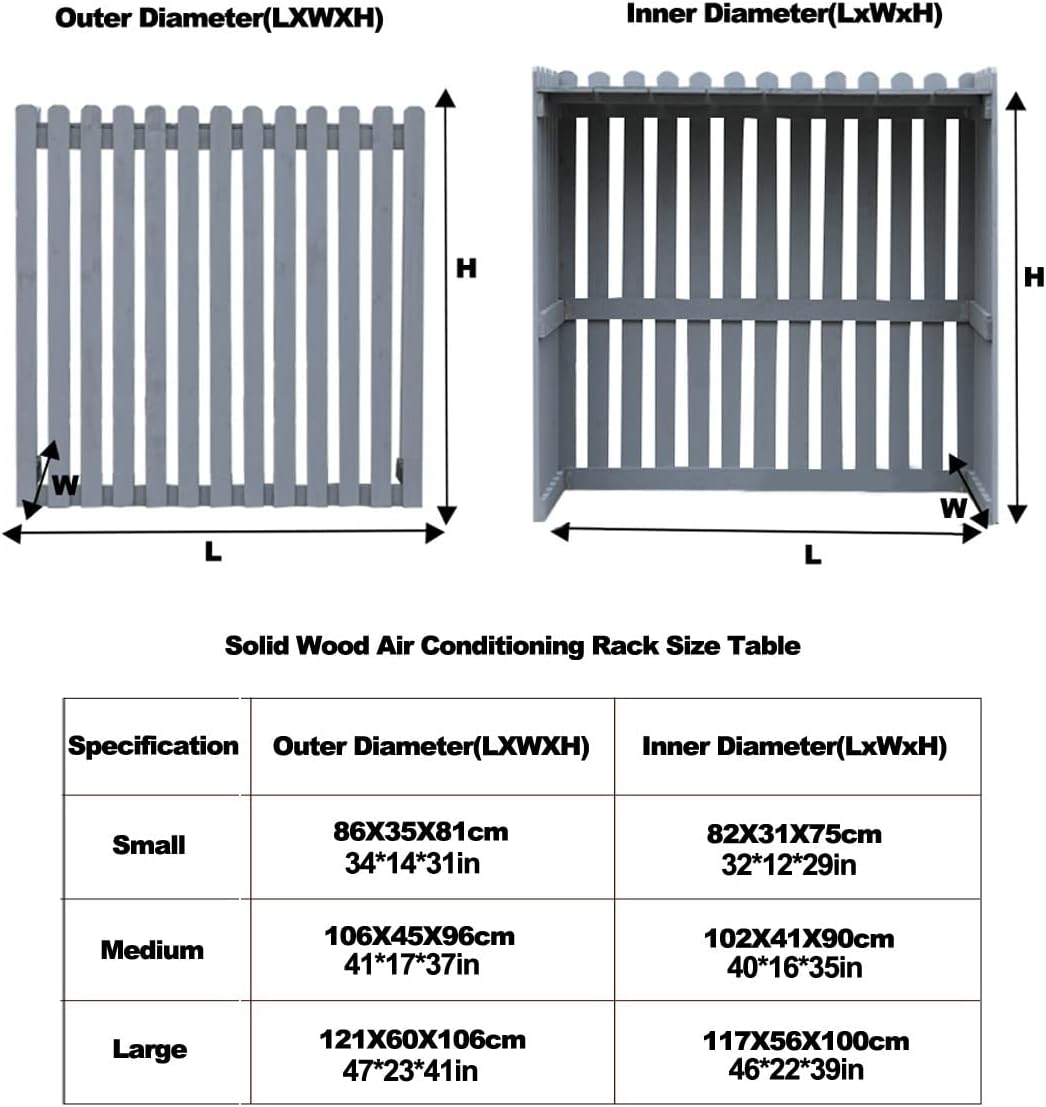GENERIC Housse Résistante Aux Intempéries Pour Climatiseur – Étagère De Rangement Décorative En Bois Massif Pour Unités Extérieures, Protection De L'unité De Condensation, Disponible En 9 Couleurs – Et Design