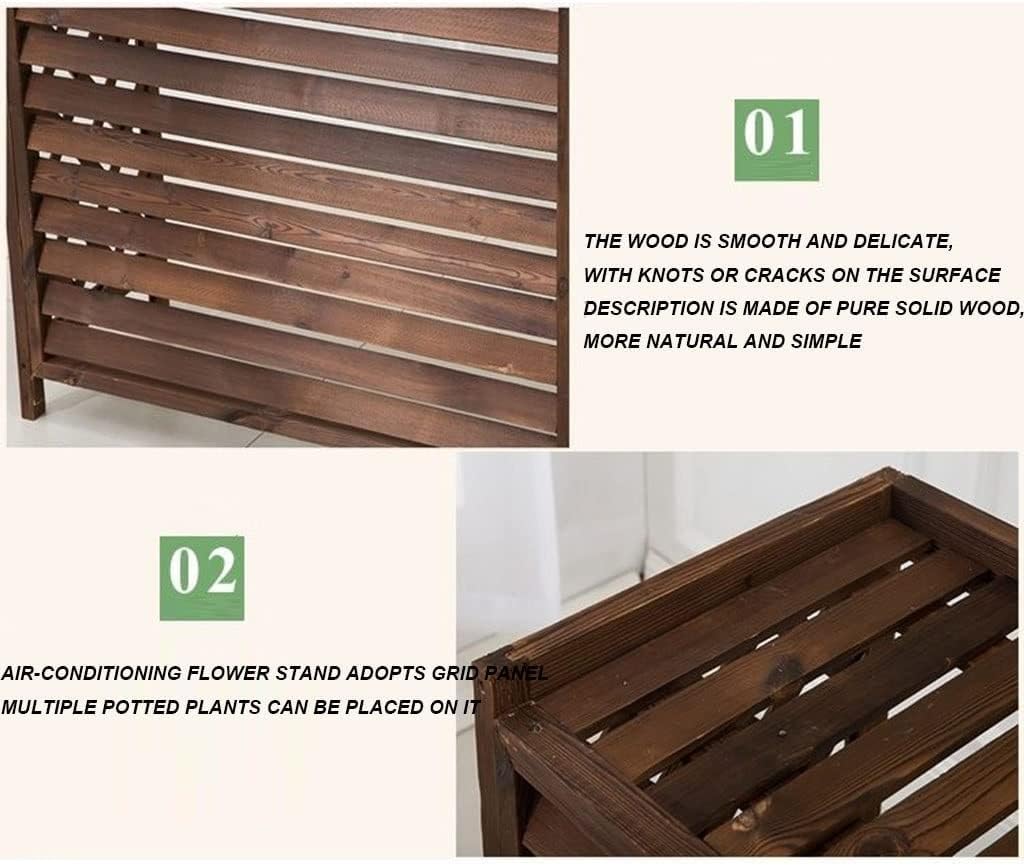  Support De Fleurs Pour Balcon, Grille De Protection Pour Climatiseur Et Pompe à Chaleur, Housse De Climatiseur En Bois, Clôture De Climatiseur, écran De Confidentialité