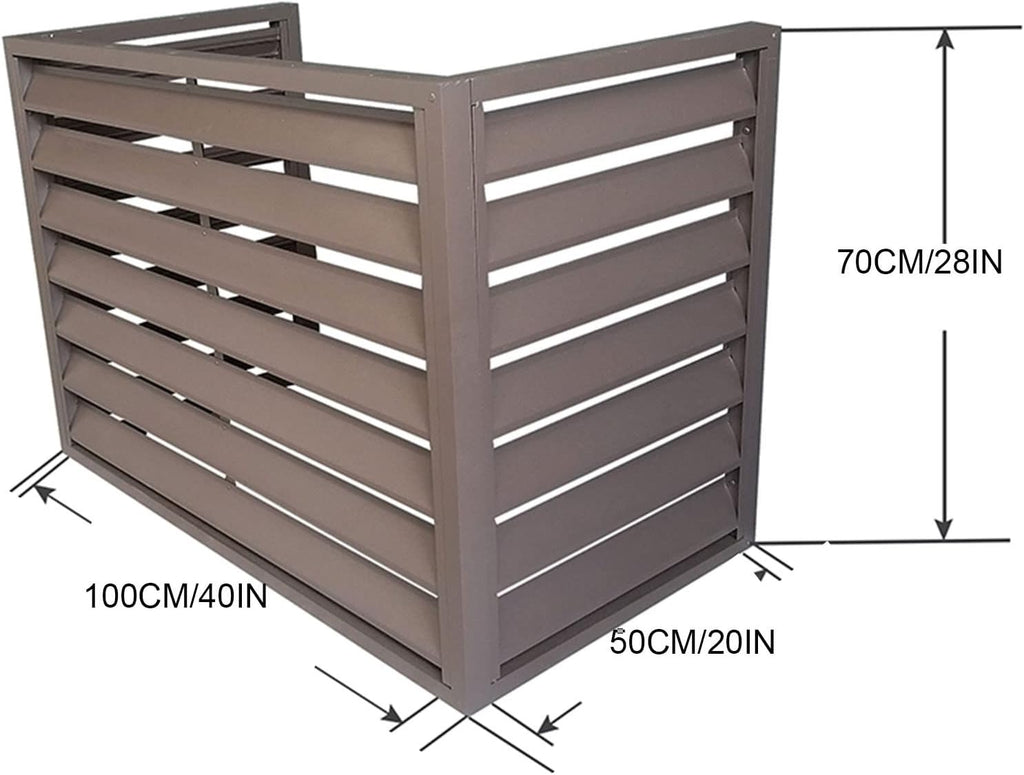 GENERIC Housse De Protection Pour Climatiseur Extérieur En Aluminium Résistant Aux Intempéries - Clôture Décorative Pour Pompes à Chaleur Et Unités AC - Protection Pour équipement Extérieur