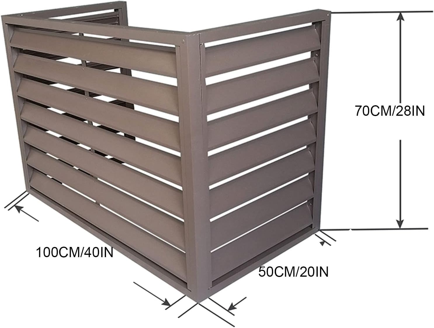 GENERIC Housse De Protection Pour Climatiseur Extérieur En Aluminium Résistant Aux Intempéries - Clôture Décorative Pour Pompes à Chaleur Et Unités AC - Protection Pour équipement Extérieur