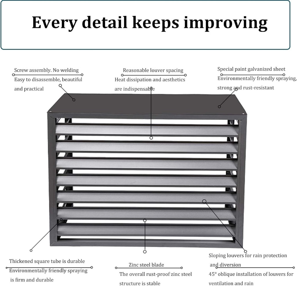 Housse De Protection Imperméable Pour Climatiseur De Fenêtre D'extérieur En Aluminium Robuste Pour Unité De Condensation Et Poubelle - Résistante à La Poussière Et Durable