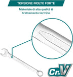  Total Tools - Sac Avec 12 Clés Mixtes | Mesures De 6 à 24 Mm | Clé Fixe Et Clé Coudée | Pour Serrer Ou Desserrer Les écrous Et Les Vis à Tête Hexagonale | Fabriqué En Chrome Vanadium