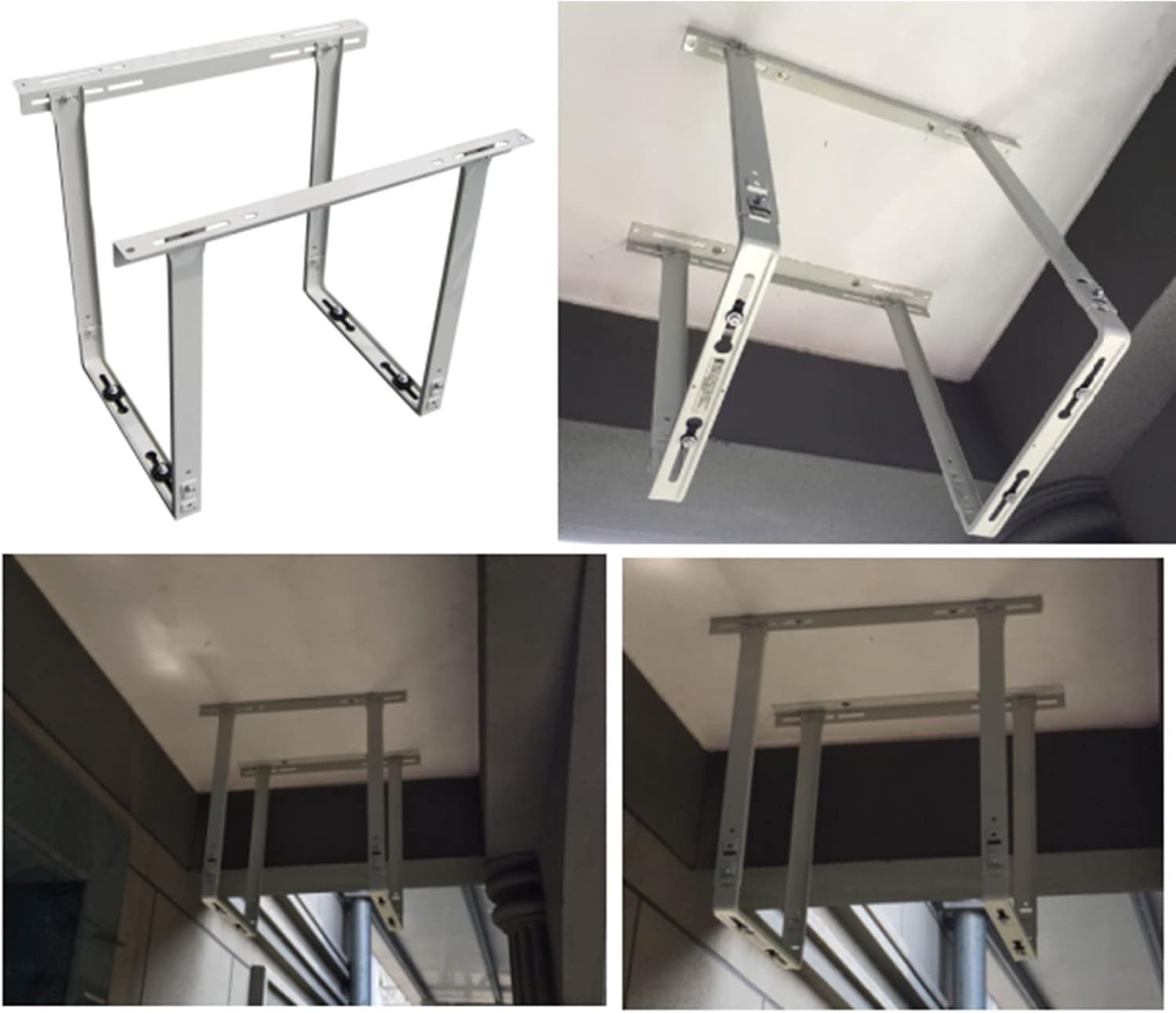  Support De Montage Pour Climatiseur – Design Peu Encombrant Pour Mini Unités AC Divisées Sans Conduit, étagère De Pompe à Chaleur Montée Sur Le Dessus, Durable Et Facile à Installer