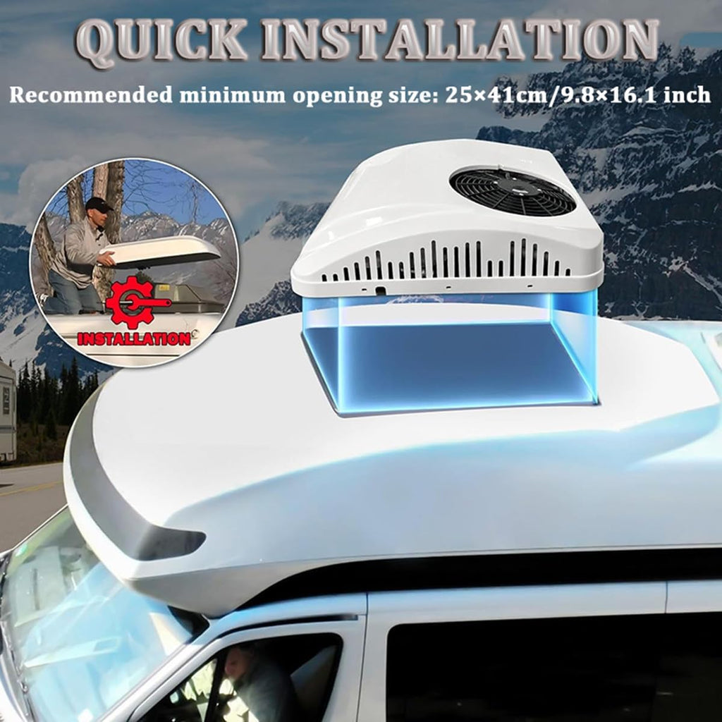 GENERIC Climatiseur De Toit Pour Camping-car Avec Fonction De Refroidissement, Climatiseur De Stationnement CC Pour Camion, Camping-car, Remorque, Compresseur électrique à Défilement Pour économiser Du