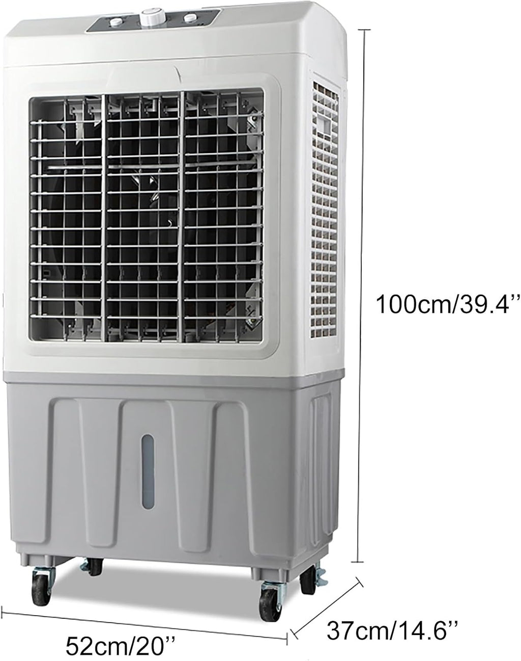 GENERIC Haut CFM Industriel évaporateur Refroidisseur 4500m3H Grand 50L Réservoir Mobile Climatiseur Ventilateur Avec Swing Réglable Et Cristaux De Glace Pour Le Refroidissement D'usine D'entrepôt