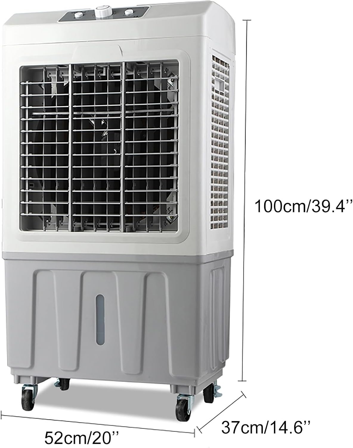 GENERIC Haut CFM Industriel évaporateur Refroidisseur 4500m3H Grand 50L Réservoir Mobile Climatiseur Ventilateur Avec Swing Réglable Et Cristaux De Glace Pour Le Refroidissement D'usine D'entrepôt