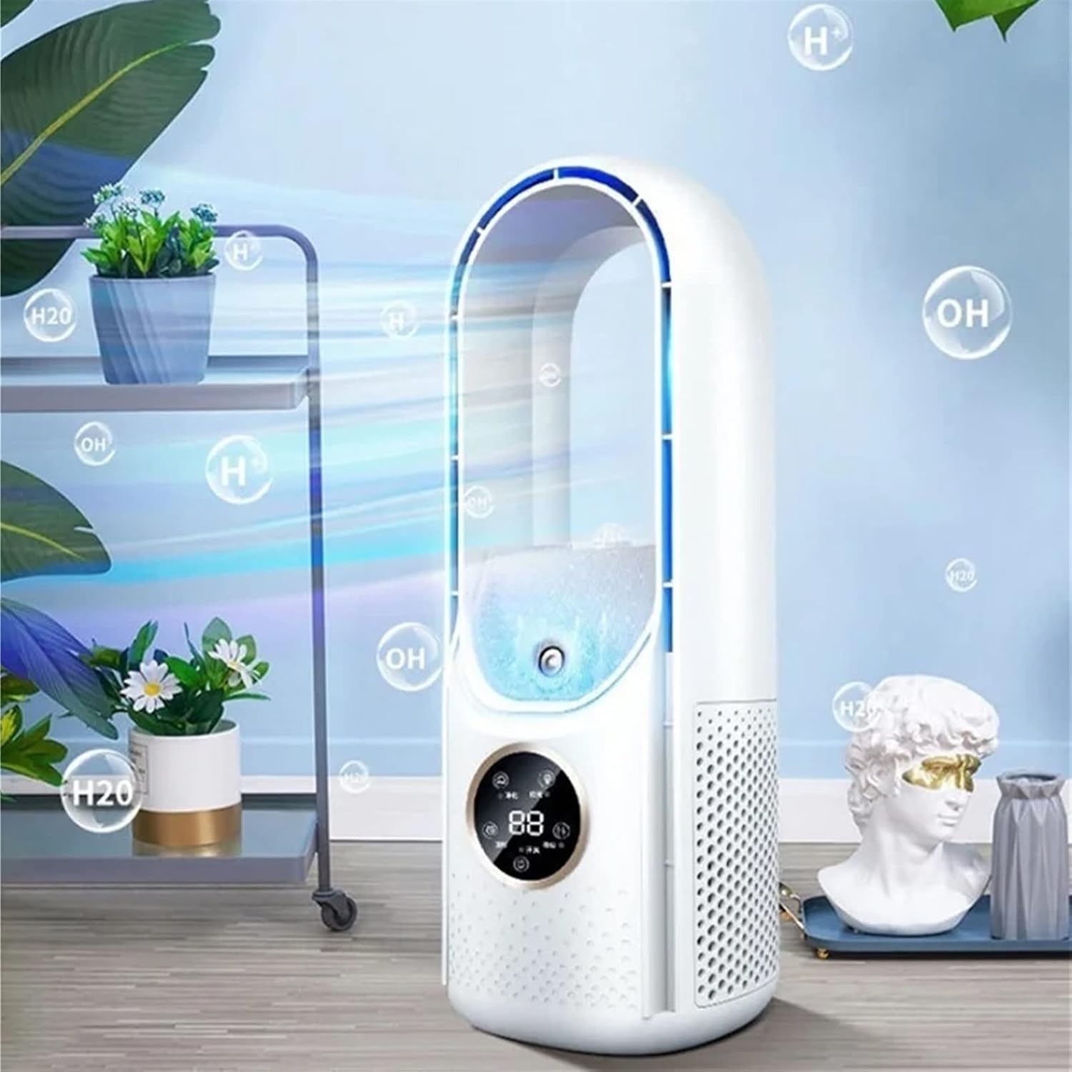 Climatiseur Portable, Rafraîchisseur D'air, Ventilateur électrique Sans Pales, Climatiseur Portable Silencieux Avec Minuterie, Humidificateur Et Purificateur D'air