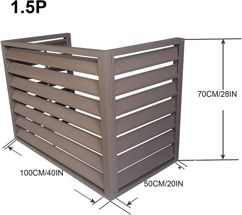 GENERIC Housse De Climatiseur En Aluminium Et Protection De Pompe à Chaleur, Couvercle Divisé Pour Unité De Climatisation Extérieure, Réduction Du Bruit, Support De Plante D'étagère, Résistant Aux Intempéries