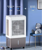 GENERIC Refroidisseur D'air évaporatif Portable, Réservoir De 50L Avec Télécommande, 3 Vitesses Et Minuterie, Ventilateur D'humidificateur Pour Garage Yard Office, Refroidissement Efficace à Faible Puissance
