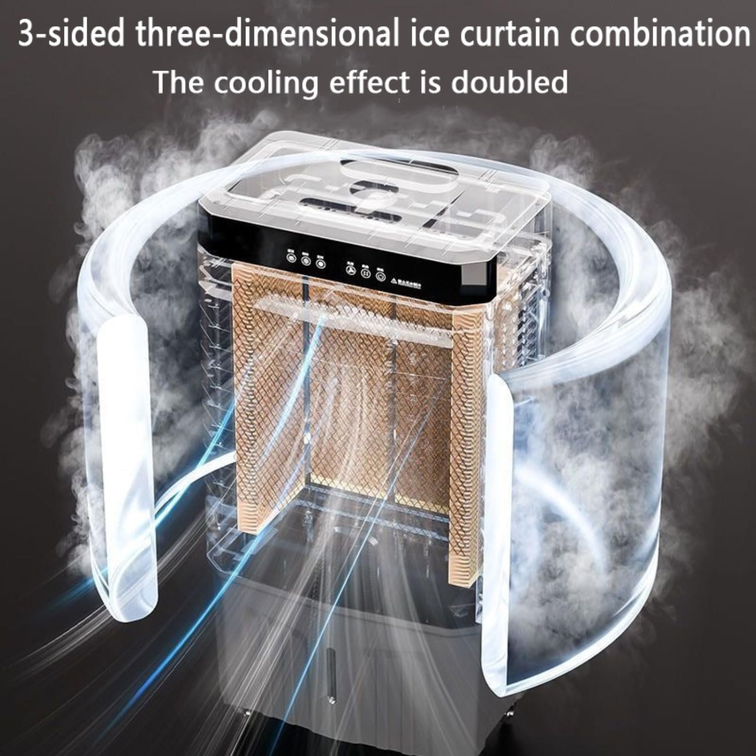 GENERIC Réservoir D'évaporation Portable 45L, Télécommande, 3 Vitesses, 12H Minuterie, 120 Oscillation, Fonctionnement Silencieux, Mobilité Facile, Idéal Pour Le Refroidissement De La Salle De Bureau à Domici