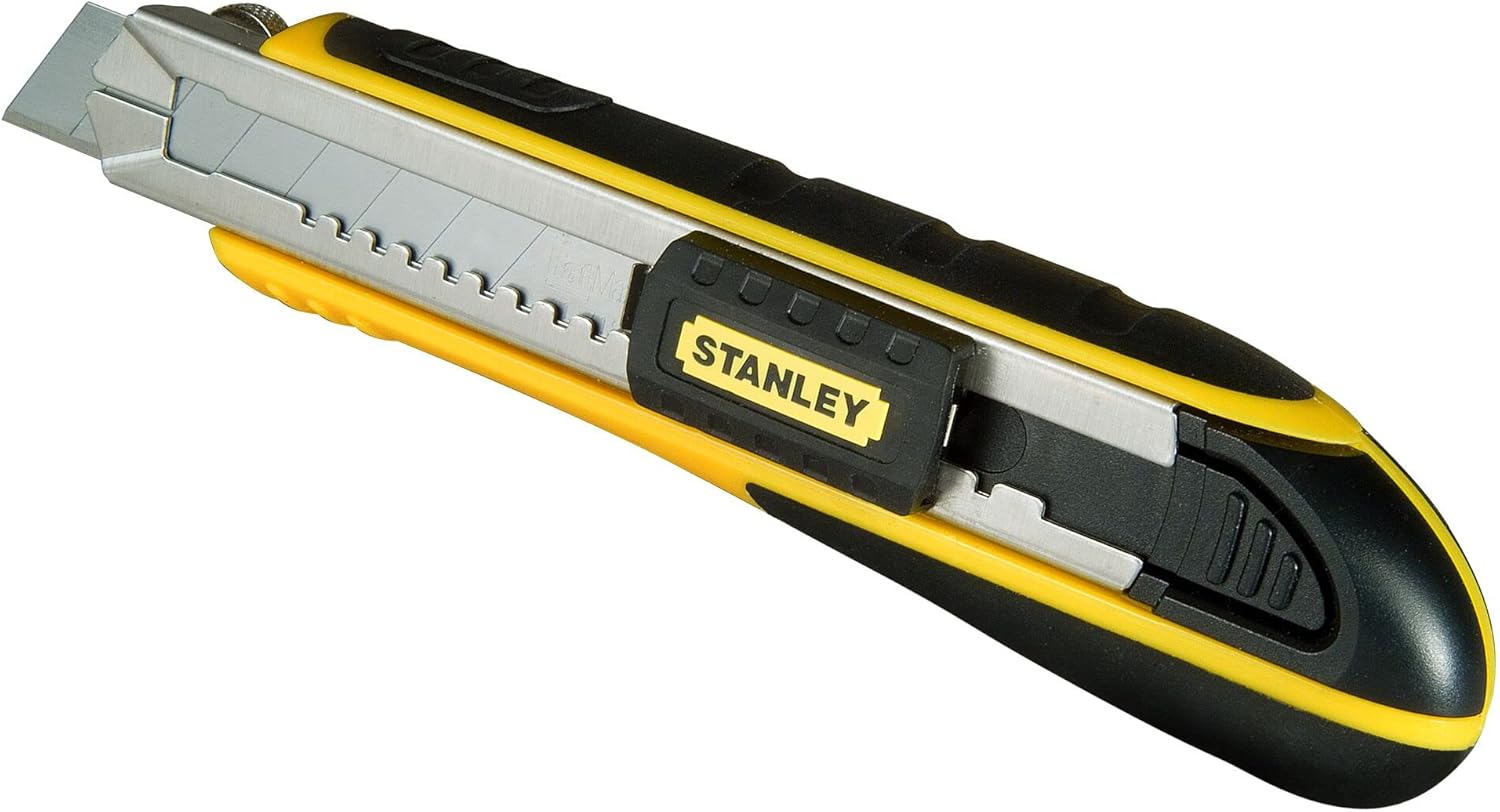  Stanley 1-94-738 94-738 Boîte Métal 5 Tiroirs - Grand Volume De Rangement -deux Poignées Articulées & STANLEY FATMAX Cutter à Cartouche - Chariot En Acier Inoxydable, 6 Lames 18 Mm Incluses, Robuste