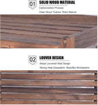  Housse En Bois Massif Pour Climatiseur Avec Support De Fleurs Et Poubelle, Garde-corps En Bois Et Grille De Protection Contre La Chaleur MP, Cadre De Volet Inclus (110 X 50 X 85 Cm)